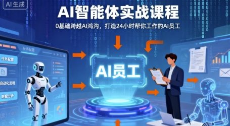 Ai智能体实战课程，0基础跨越Ai鸿沟，打造24小时帮你工作的Ai员工，打破常规，以实战定义Ai