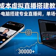 低成本虚拟直播搭建教程：一部手机+电脑搭建专业直播间，单场佣金超3万
