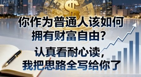 付费文章:你作为普通人该如何拥有财富自由?认真看耐心读,我把思路全写给你了