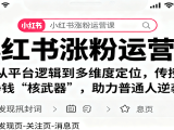 小红书涨粉运营课：从平台逻辑到多维度定位，传授挣钱 “核武器”，助力普通人逆袭