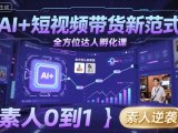 AI+短视频带货新范式全方位达人孵化课，素人也可以从0到1，全方位认知短视频带货