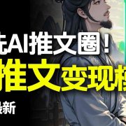 最新AI动态电影漫画小说推文,全流程实操教学,小白也能月入1W+