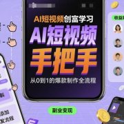 AI短视频创富学习,手把手教会你制作AI短视频