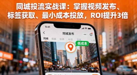 同城投流实战课：掌握视频发布、标签获取、最小成本投放，ROI提升3倍