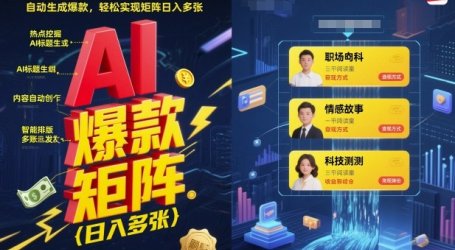 2025年AI今日头条最新暴利玩法，自动生成爆款，轻松实现矩阵日入多张