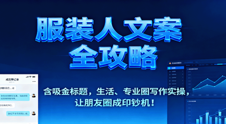 服装人文案全攻略,含吸金标题,生活、专业圈写作实操,让朋友圈成印钞机!