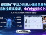 短剧推广干货之利用AI做精品原创短剧视频实操课，小白也能轻松上手