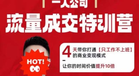 流量成交特训营2025年,4天带你打通【只工作不上班】的商业变现模式,让你的时间价值提升10倍