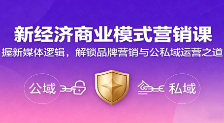 新经济商业模式营销课，握新媒体逻辑，解锁品牌营销与公私域运营之道