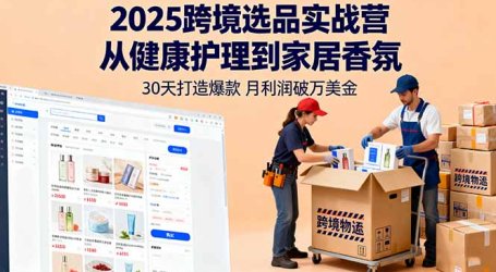 2025跨境选品实战营:从健康护理到家居香氛,30天打造爆款,月利润破万美金