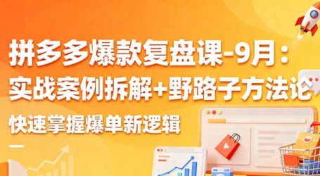 拼多多爆款复盘课-9月：实战案例拆解+野路子方法论，快速掌握爆单新逻辑