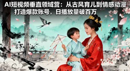 AI短视频垂直领域营：从古风育儿到情感动漫，打造爆款账号,日播放量破百万