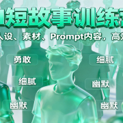 AI短故事训练营:写作搭配人设、素材、Prompt内容,高效创作变现