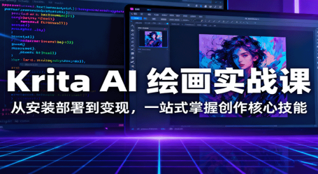 Krita AI 绘画实战课：从安装部署到变现，一站式掌握创作核心技能