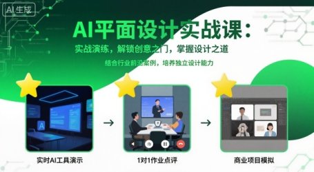 AI平面设计实战课，实战演练，解锁创意之门，掌握设计之道