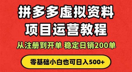 拼多多开店运营课程： 蓝海变现玩法，轻松实现睡后收入 零基础小白也可…