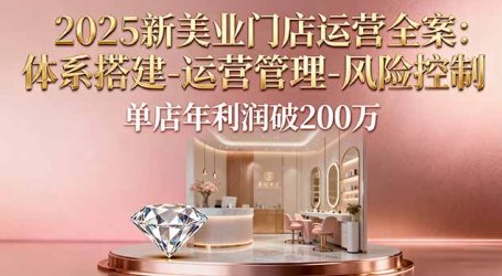 2025新美业门店运营全案：体系搭建-运营管理-风险控制，单店年利润破200万