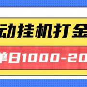 最新全自动挂机玩法长期稳定单日收益1000-2000