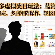 拼多多虚拟类目玩法，蓝海项目，长久稳定，多店矩阵操作，轻松日进1K+