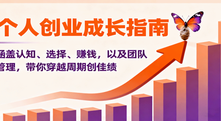 个人创业成长指南:涵盖认知、选择、赚钱,以及团队管理,带你穿越周期创佳绩