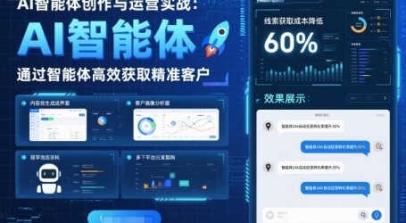 AI智能体创作与运营实战，实体门店通过智能体高效获取精准客户