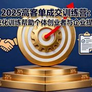 2025高客单成交训练营：通过系统化训练帮助个体创业者与企业提升成交率