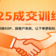 2025成交实战训练营:学成交道、日销SOP,建客户系统,让下单更轻松,成交更丝滑