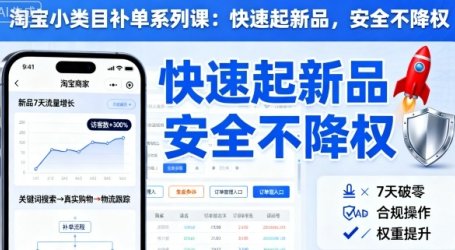 淘宝小类目补单系列课，快速起新品，安全不降权