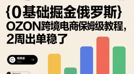 0基础掘金俄罗斯，OZON跨境电商保姆级教程，2周出单稳了