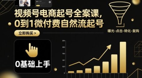 视频号电商起号全案课，0到1微付费自然流起号