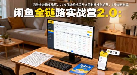闲鱼全链路实战营2.0：9月新规过后从选品到标准化运营，7天快速出单