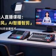 全平台无人直播课程：非实时防风＋AI智播智剪＋多平台矩阵，10月全套技术