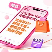 小红书0-100冷启动实战:流量算法+爆款选品+爆款文案+视频剪辑+矩阵搭建