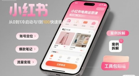 小红书电商运营课：从0到1冷启动与1到100快速增长实战教学