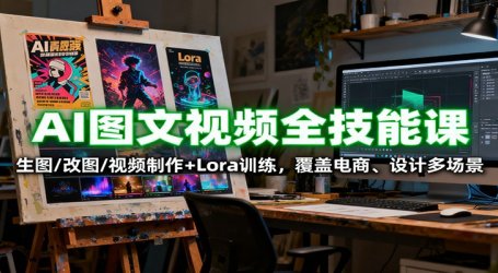AI图文视频全技能课:生图/改图/视频制作+Lora训练,覆盖电商 、设计多场景