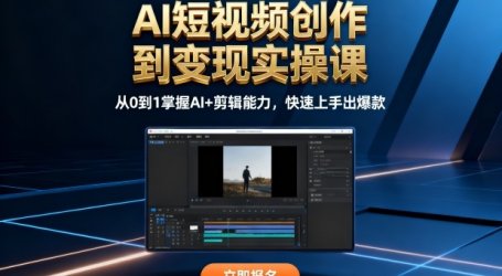 AI短视频创作到变现实操课,从0到1掌握AI+剪辑能力,快速上手出爆款(更新10月)