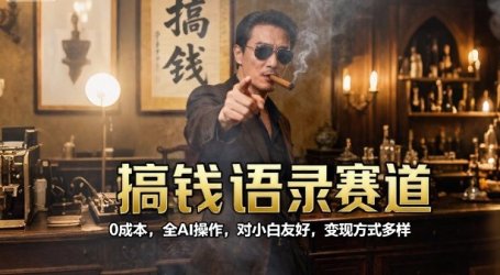 搞钱语录赛道,0成本,全AI操作,对小白友好,变现方式多样