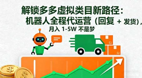 解锁多多虚拟类目新路径：机器人全程代运营(回复 + 发货