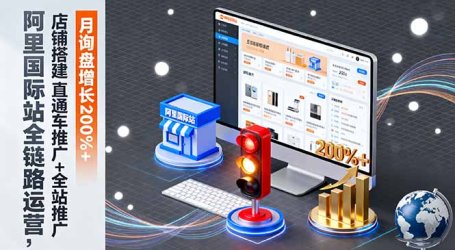 阿里国际站全链路运营，店铺搭建+直通车推广+全站推广，月询盘增长200%+