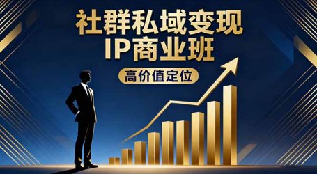 社群私域变现IP商业班,高价值定位,精准引流,私聊成交,实践年盈利破百万