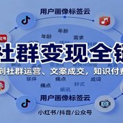 IP社群变现全链路，从定位获客到社群运营、文案成交，知识付费与活动策划