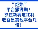 “炬焰”:平台撒钱期!抓住新赛道红利,5分钟二创内容,收益是其他平台几倍!