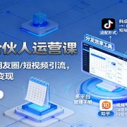 知识IP合伙人运营课：微信/公众号/朋友圈/短视频引流，多平台分发与变现