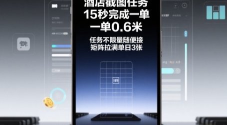 酒店截图任务,15秒完成一单,一单0.6米,任务不限量随便接,矩阵拉满单日3张【揭秘】