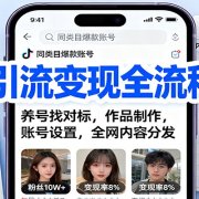 抖音引流变现全流程课:养号找对标,作品制作,账号设置,全网内容分发