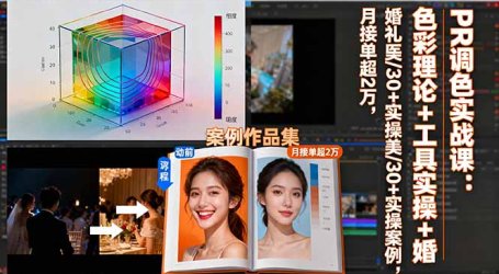 PR调色实战课：色彩理论+工具实操+婚礼医美/30+实操案例，月接单超2万