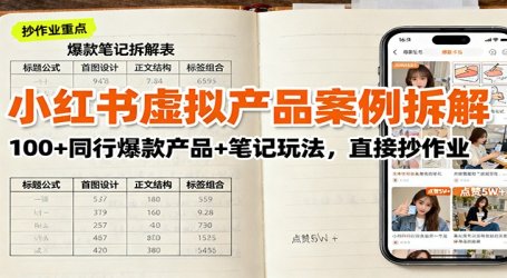 小红书虚拟产品案例拆解：100+同行爆款产品+笔记玩法，直接抄作业