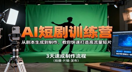 AI短剧训练营,从剧本生成到制作,教你快速打造高流量短片