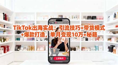 「TikTok出海实战」引流技巧+带货模式+爆款打造，单月变现10万+秘籍