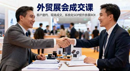 外贸展会成交课，含目标制定、客户邀约、现场成交，系统化SOP提升参展ROI